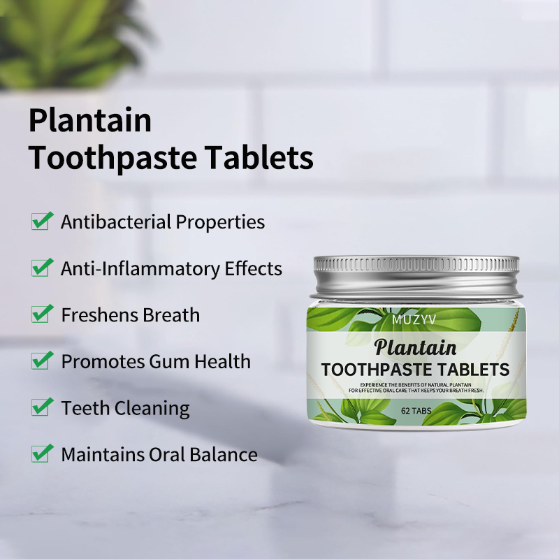 Plantain Toothpaste Tablets Herbal Gentle Clean Waterless Oral Care OEM ODM