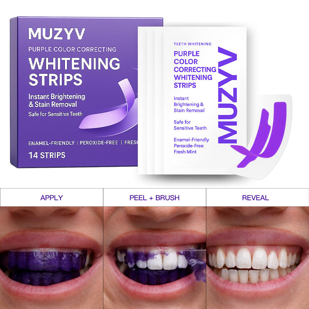 Purple Color Correcting Whitening Strips Enamel-Safe