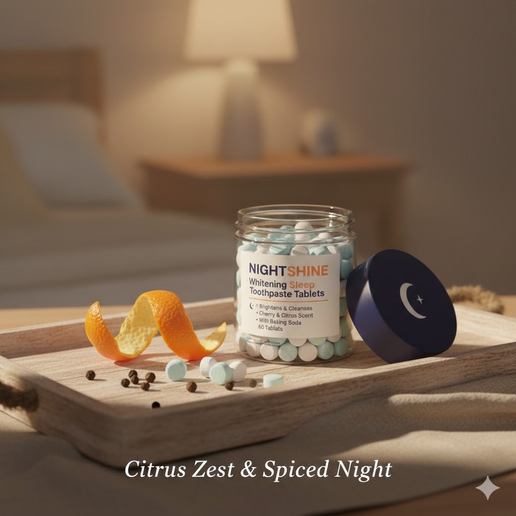 Relaxing bedtime self care with eco friendly toothpaste tablets