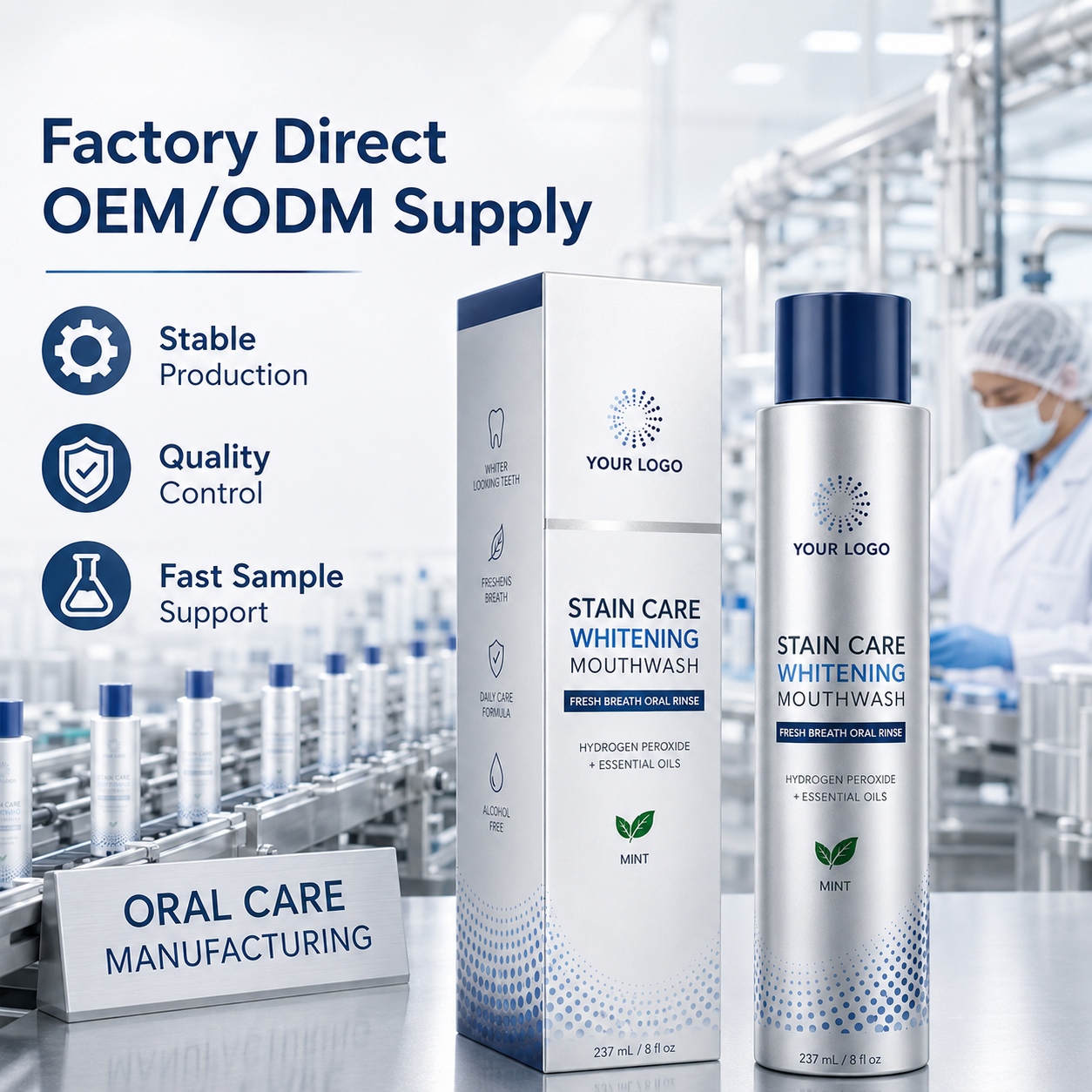 Private Label Stain Care Whitening Mouthwash