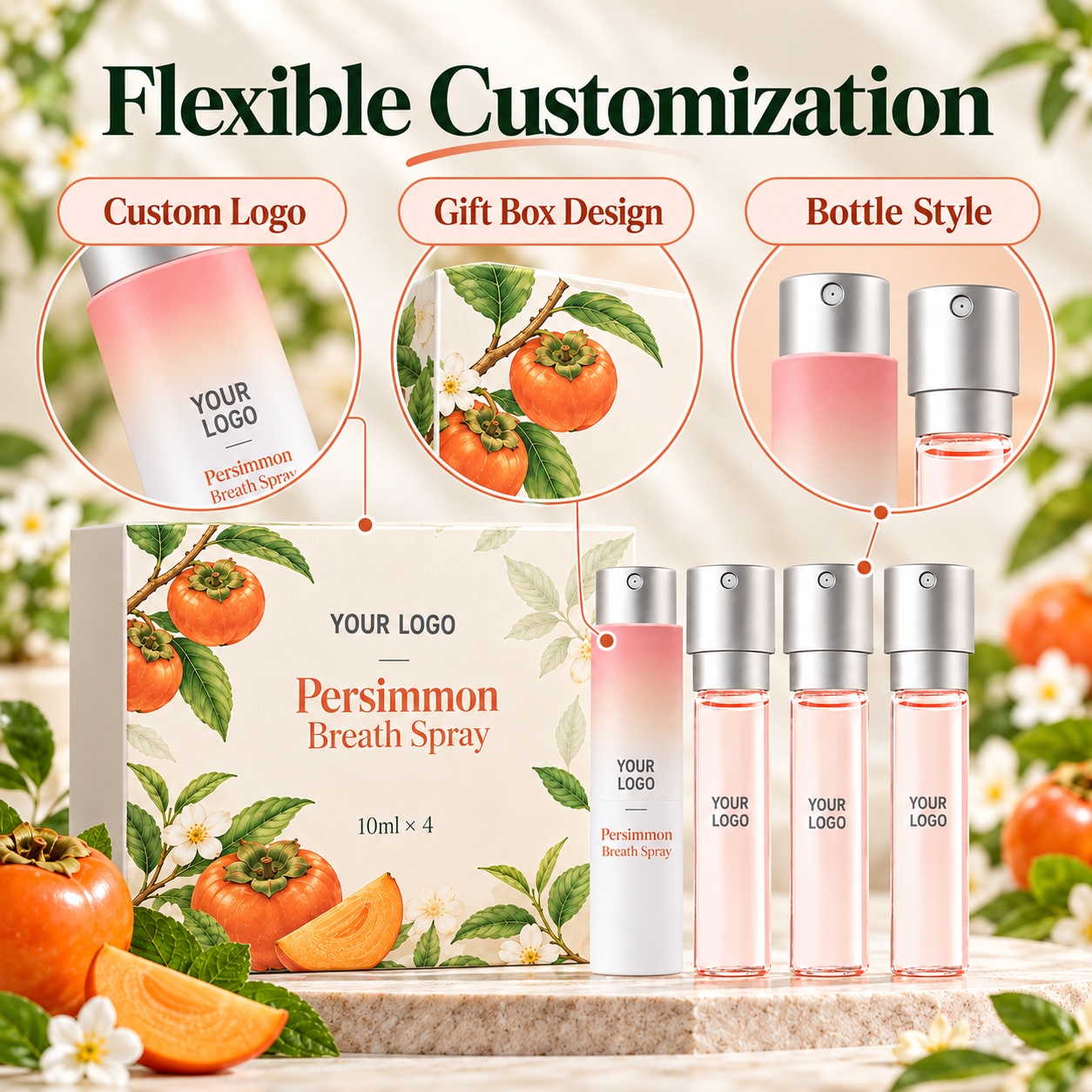 Private Label Persimmon Breath Spray Set