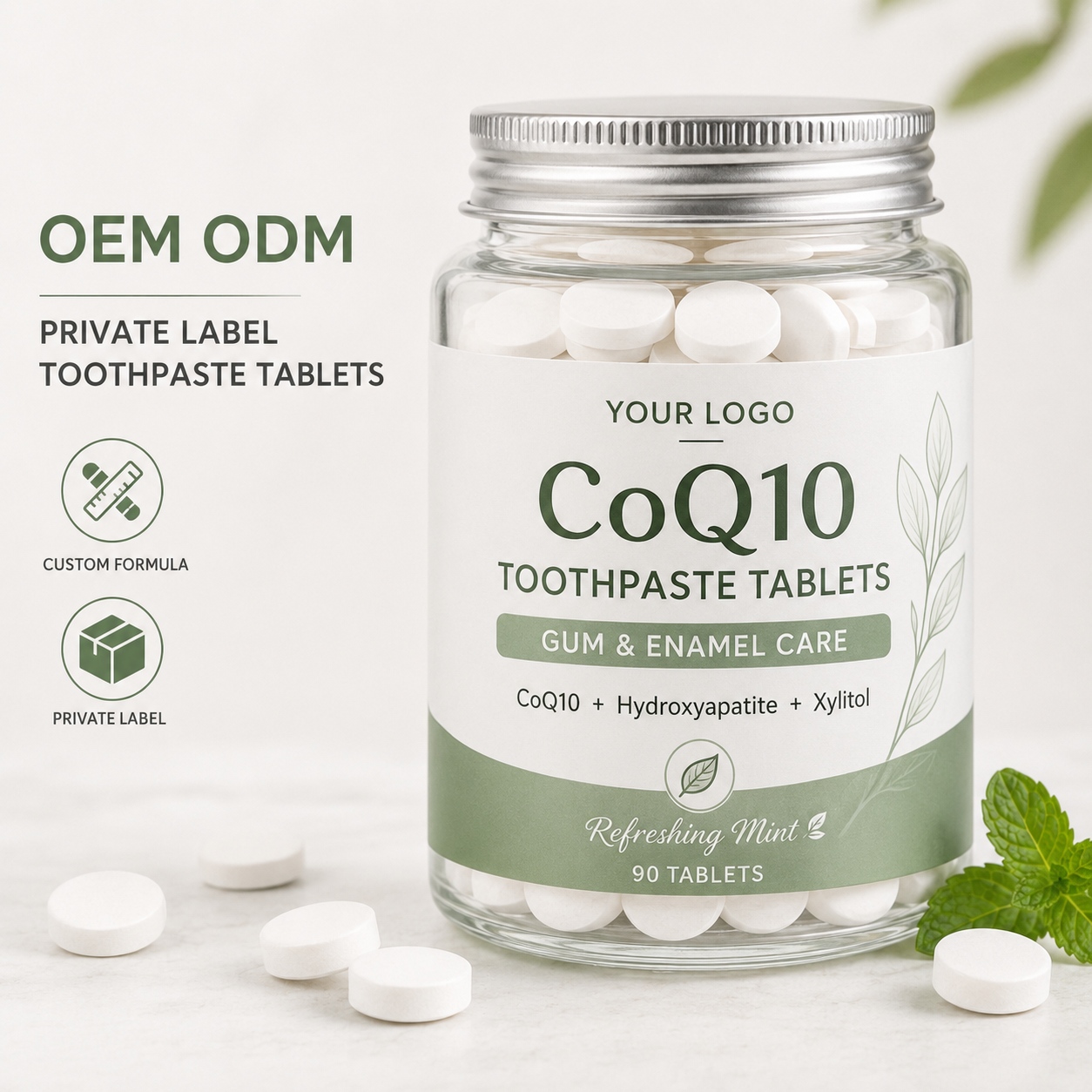 Private Label CoQ10 Toothpaste Tablets Manufacturer