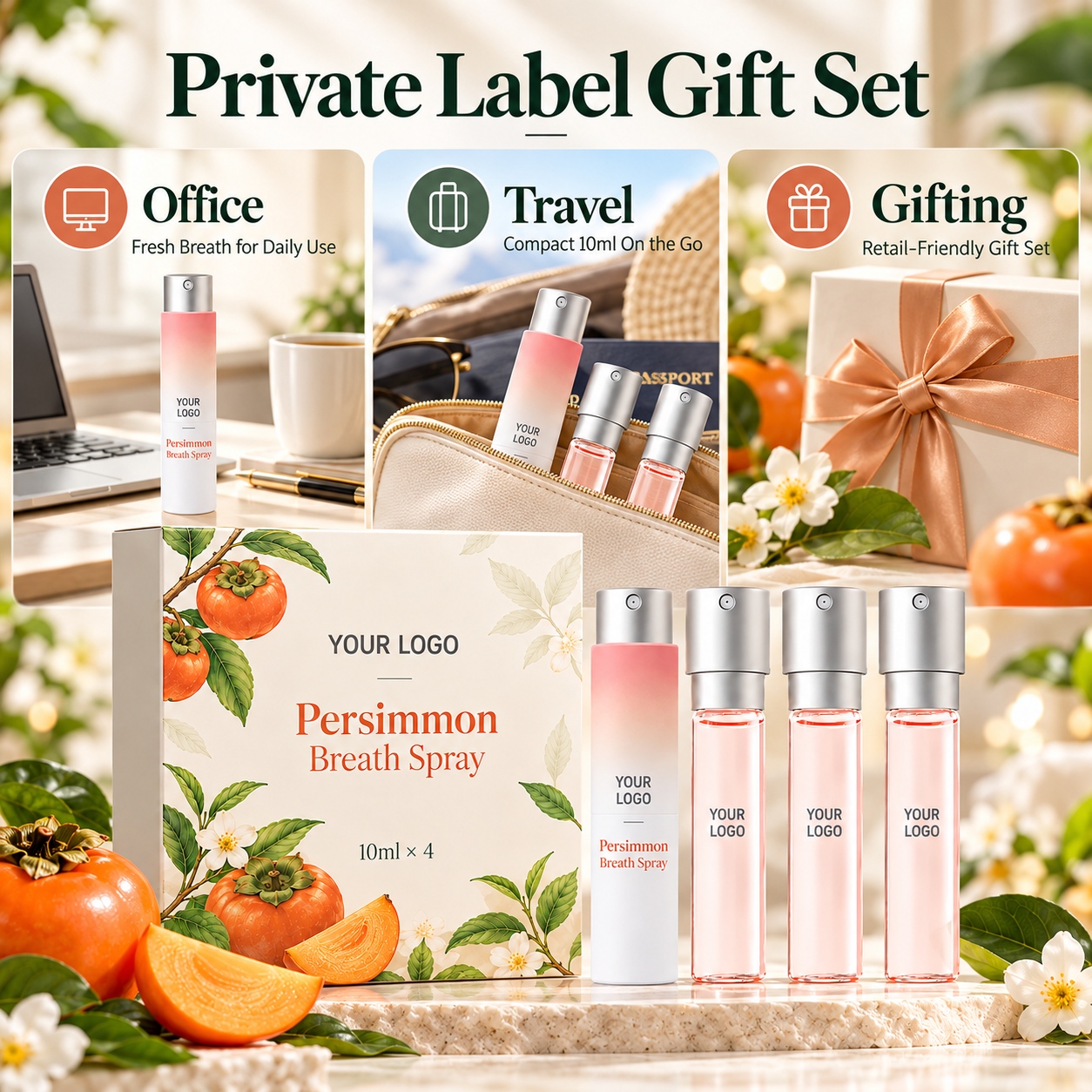 Private Label Persimmon Breath Spray Set