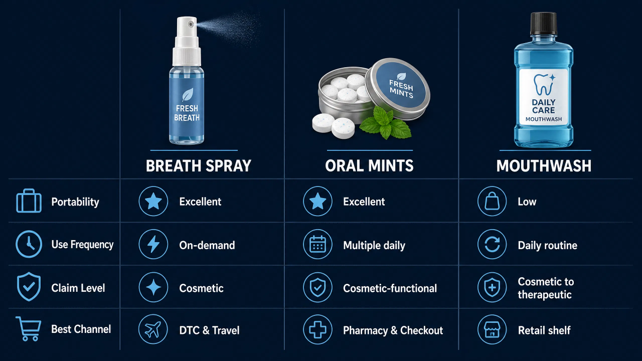 Private label breath spray, oral mints, and mouthwash products on a clean background.png