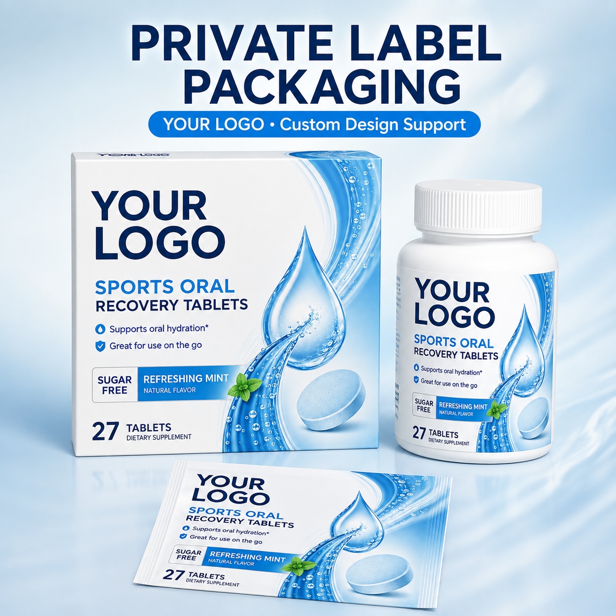 Private Label Functional Oral Care Tablets Sports Recovery Mouth Freshening Lozenges