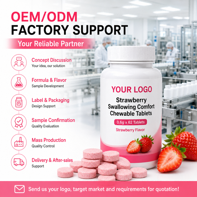 Private Label Strawberry Oral Comfort Chewable Tablets Smooth Mouthfeel Formula OEM ODM Oral Care Manufacturer
