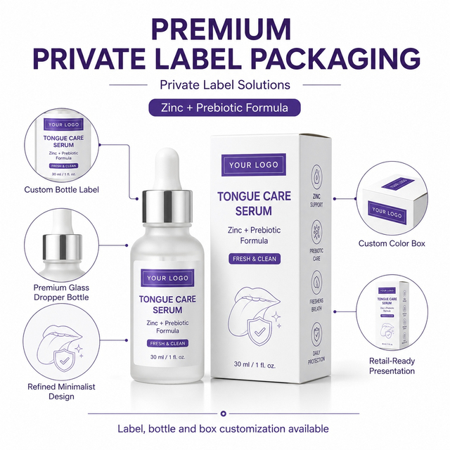 Private Label Zinc Prebiotic Tongue Care Serum