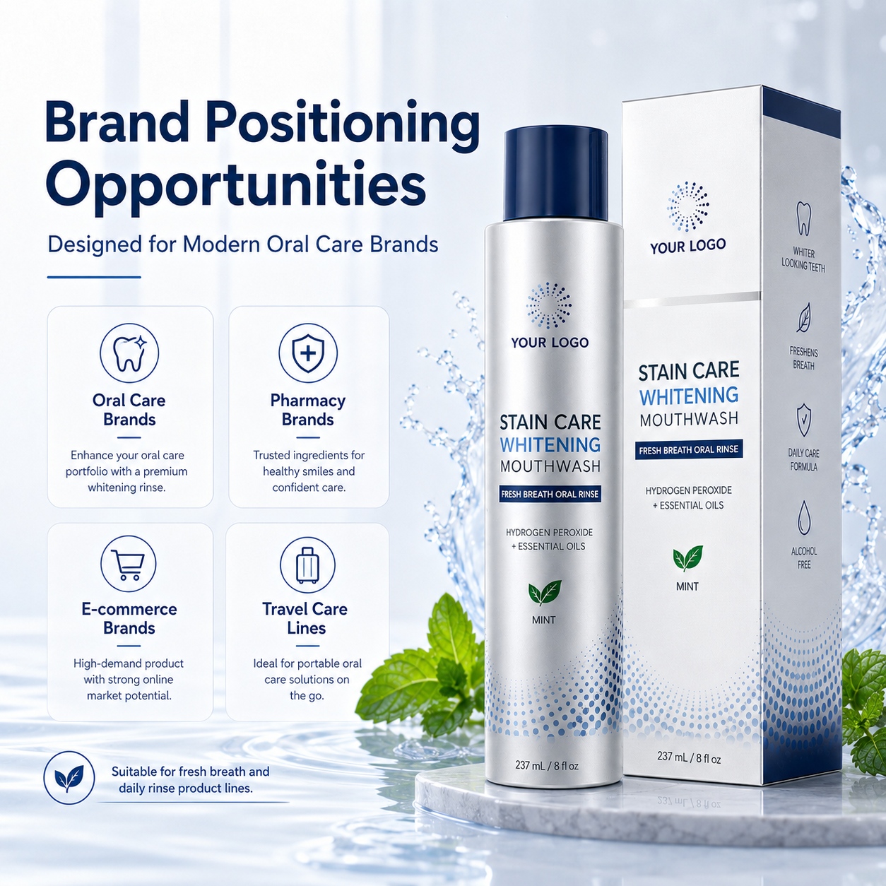 Private Label Stain Care Whitening Mouthwash